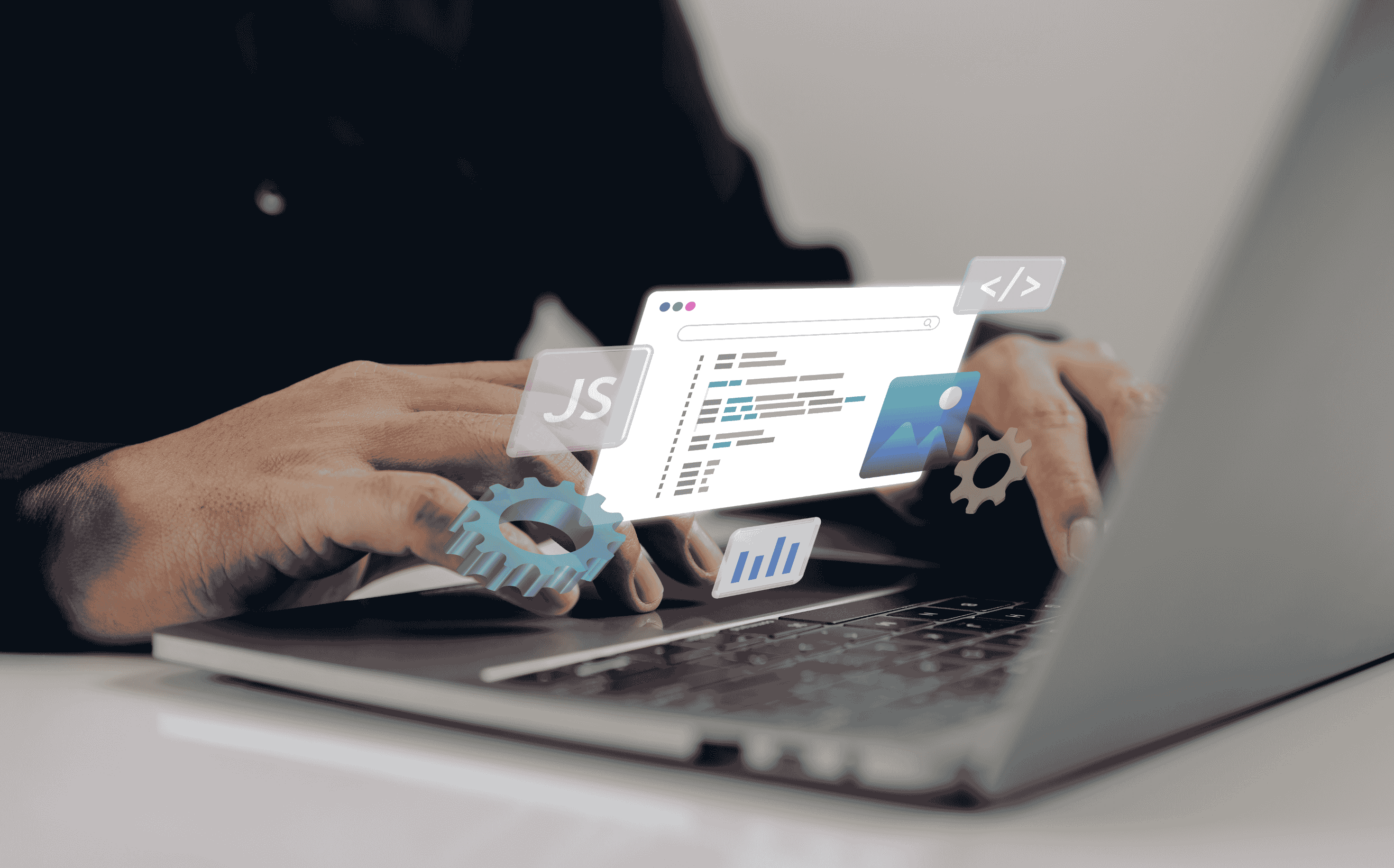 Laptop displaying web development languages